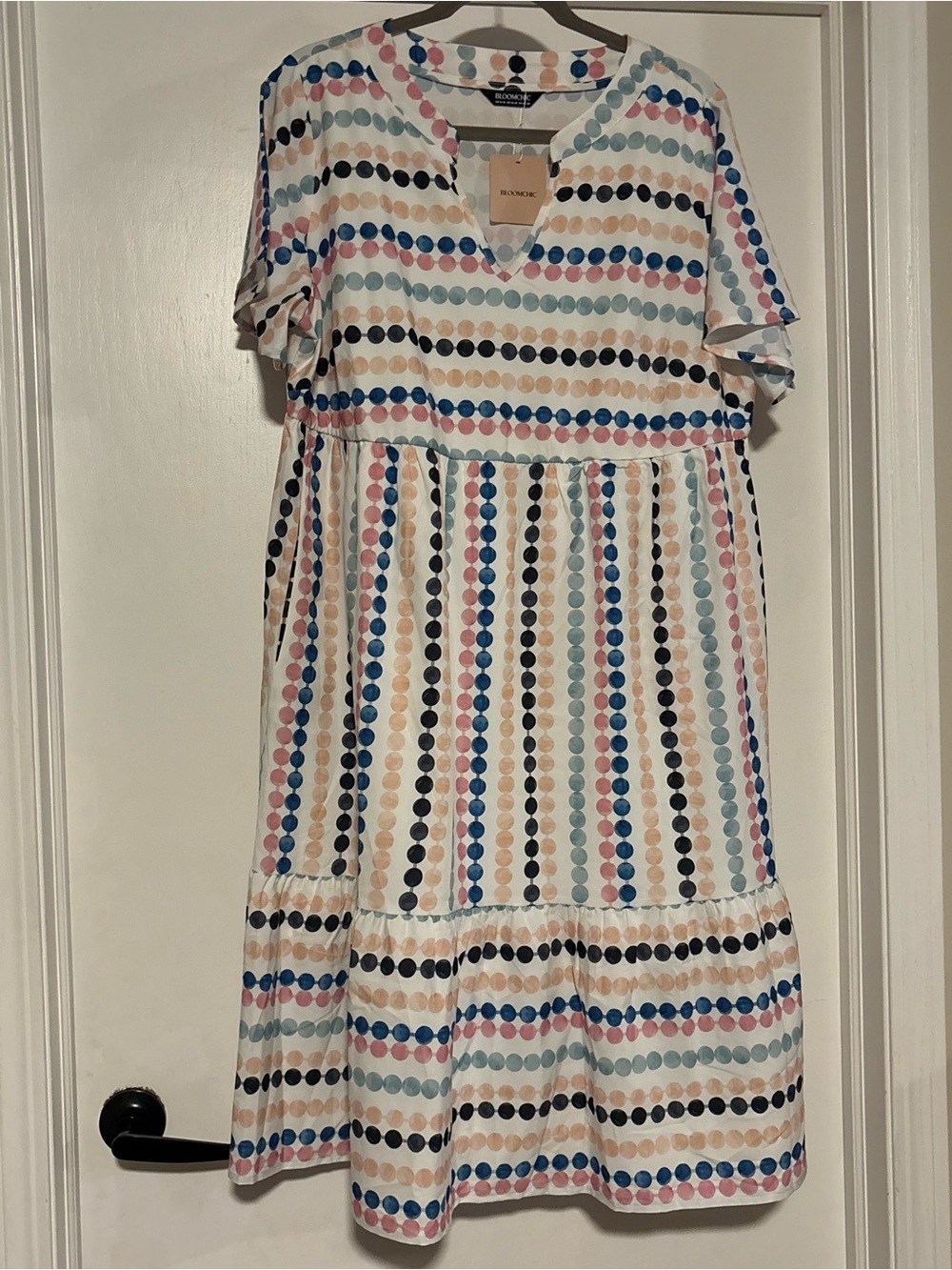 ⭐️BloomChic Multicolor Polka Dot Tiered Casual Dress
